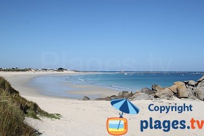 Beach of Cléder in Brittany in France