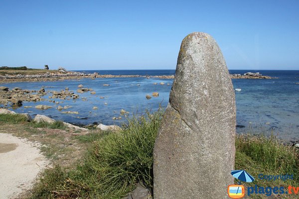 Menhir de la plage de la Click à Plouescat