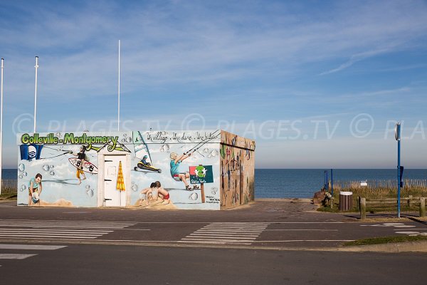 Rescue station at the beach of Colleville in Calvados