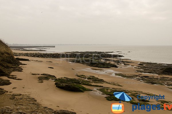 Zone rocheuse sur la plage de Comberge - Tharon-Plage