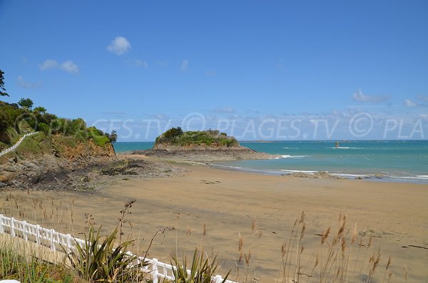 Main part of Comtesse beach of St Quay Portrieux in Brittany