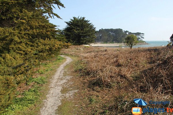 Accès à la plage sur la presqu'ile de Perharidi