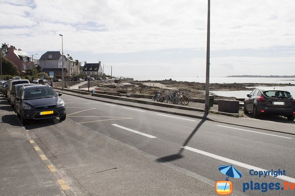 Parking of Cornouaille beach in Concarneau