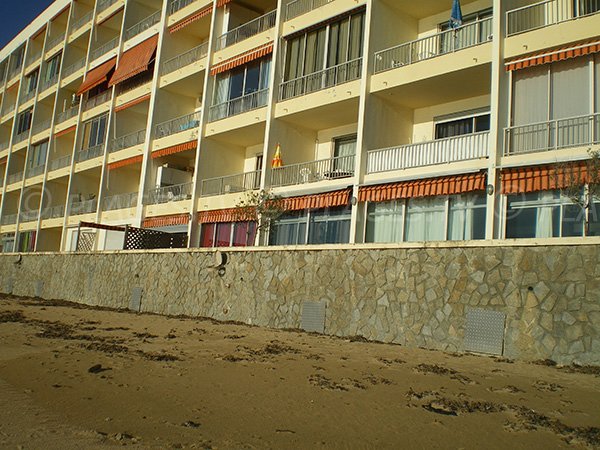 Lazaret beach with a building