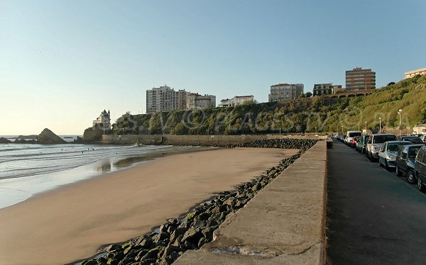 Plage de la Côte des Basques vue depuis le parking du bas