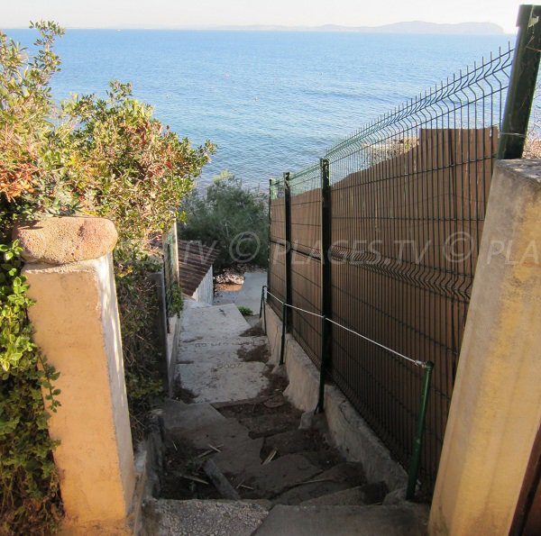 Accesso alla spiaggia Coupereau di Carqueiranne