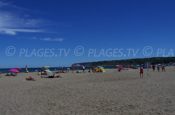 Coussoules beach in Leucate with view on Cap Leucate