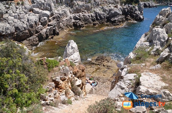 Stairs of Cuisse beach in St Jean Cap Ferrat