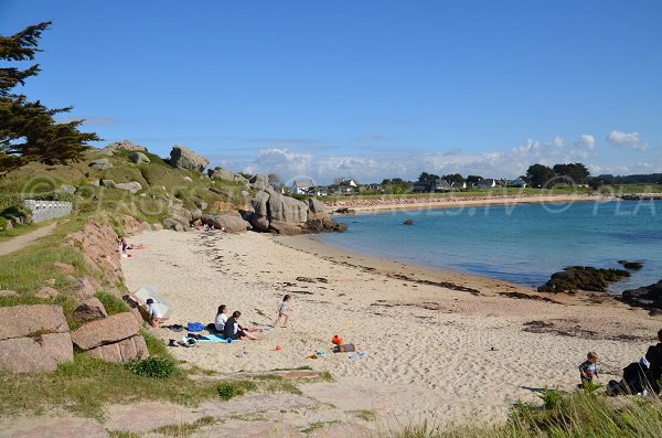 Cures beach in Trégastel in Brittany - France