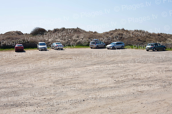 parking de la plage de Breville-sur-mer