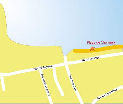 Carte de la Plage de Cherrueix à Cherrueix