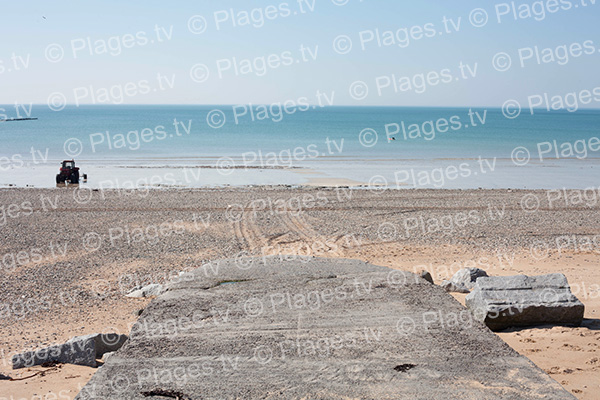 vue de la plage de Coudeville-sur-Mer à marée basse