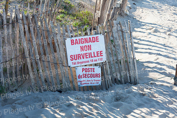 Pancarte baignade non surveillée - Dragey-Ronthon