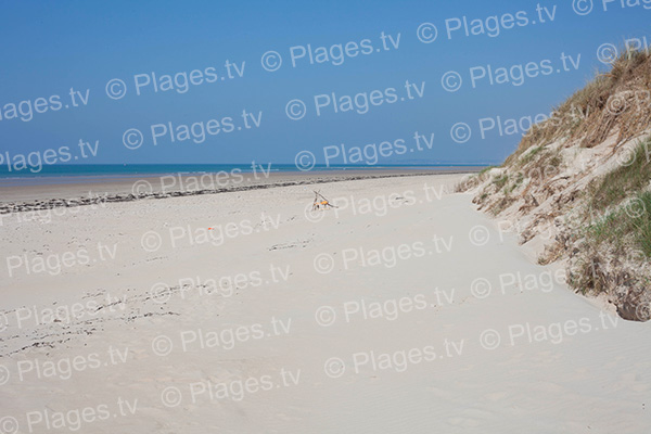 Plage de Surville derrière les dunes 