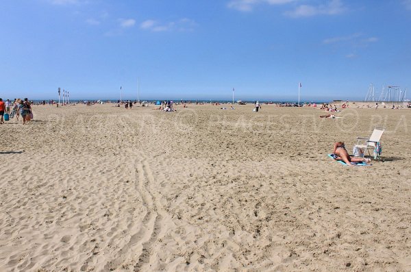 Public sand beach in Deauville in France