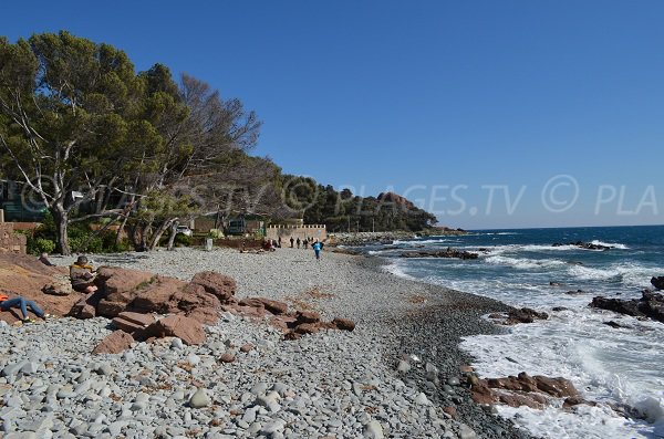 Landing beach in Saint-Raphael toward Cap Dramont