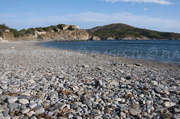 Del Forat beach in Port Vendres - view on Cap Béar