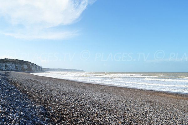 Cliffs and beach of Dieppe in France