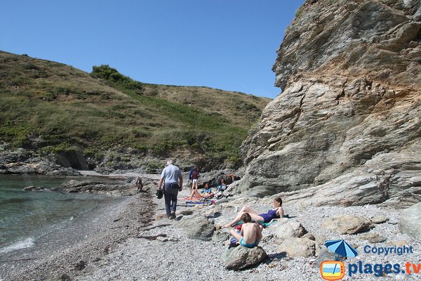 Baignade dans la crique de Domois à Belle Ile en Mer