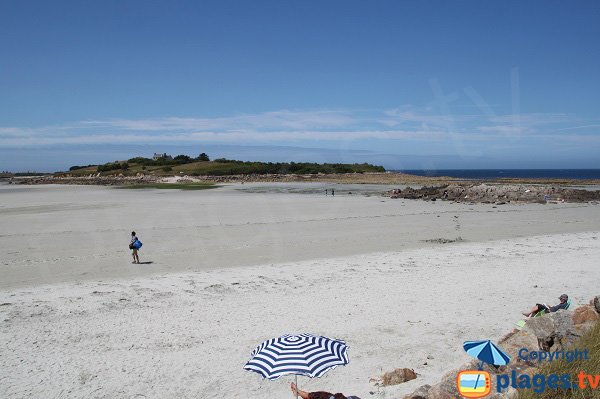 Ile de Siec depuis la plage du Dossen - Santec