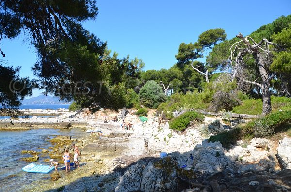 Criques et rochers à proximité de la pointe du Dragon sur les Iles de Lérins