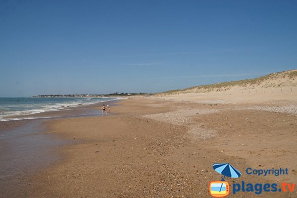 Beach with dunes in Brétignolles sur Mer in France