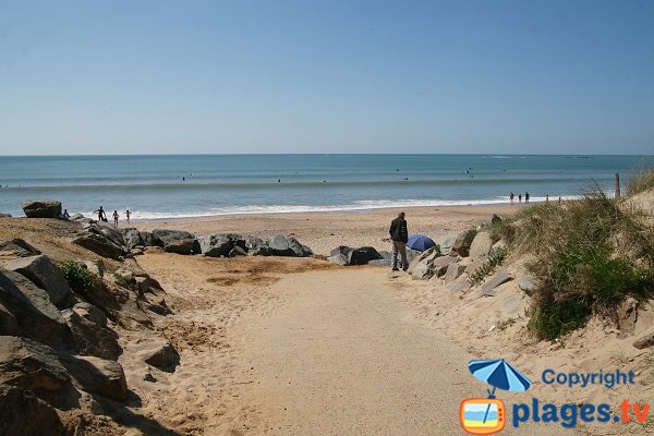 Accès à la plage des Dunes à Brétignolles sur Mer - zone surfeurs