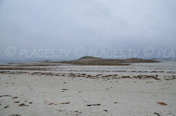 Ile Brug à Penvénan depuis la plage des Dunes