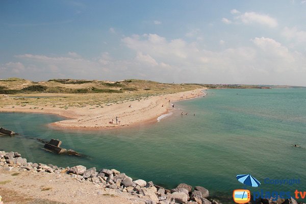 Plage des Dunes du Slack vue depuis Ambleteuse