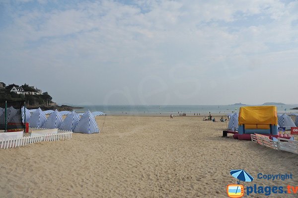 Bathing huts on the beach at Dinard