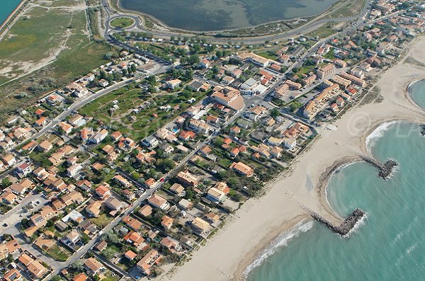 Aerial view of Frontignan beach