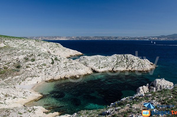Eoube beach in Frioul in Marseille