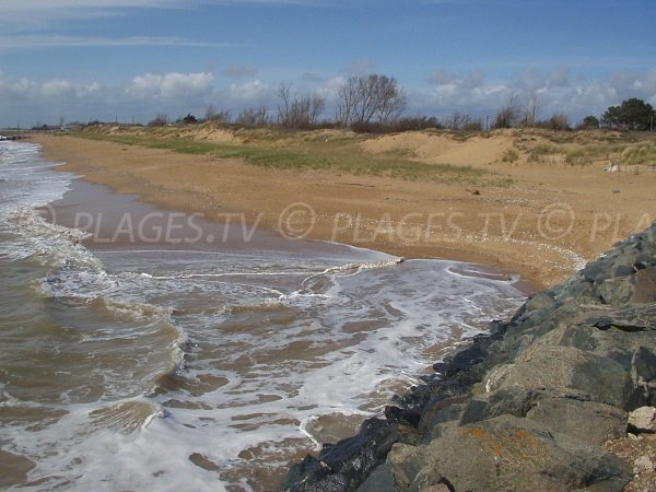 Digue et plage de l'Eperon à Aiguillon