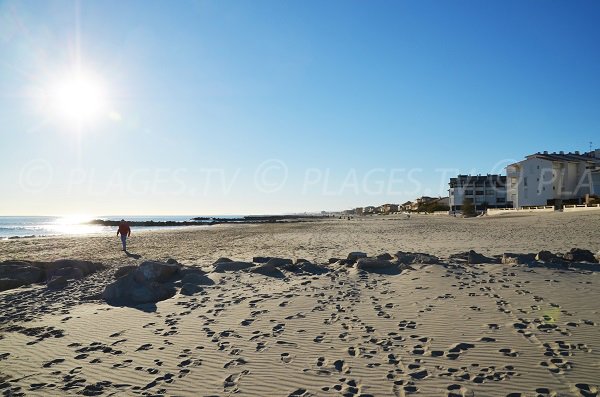 Great sandy beach in Carnon towards La Grande Motte