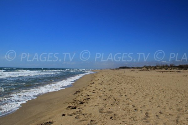 Plage Est de Portiragnes en direction de Serignan