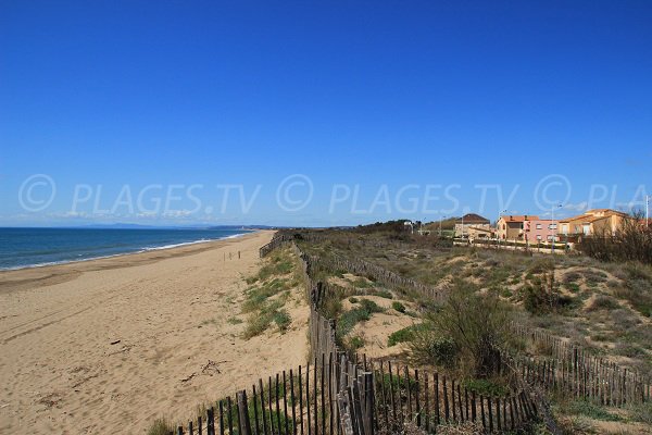 East beach in Portiragnes - view from the top of the dune