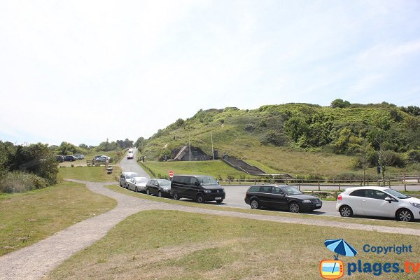 Parking of St Laurent sur Mer beach