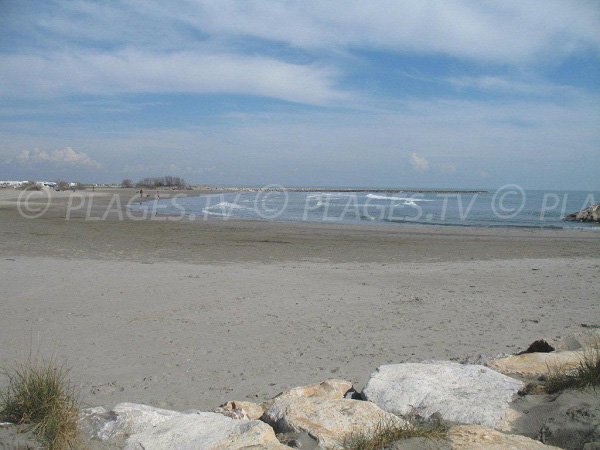 Plage de sable à l'est des Stes Maries de la Mer