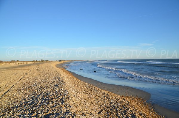 Foto Eastern beach of Saintes Maries de la Mer in France