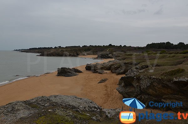 Plage de l'étang à Pornic à la limite de Préfailles