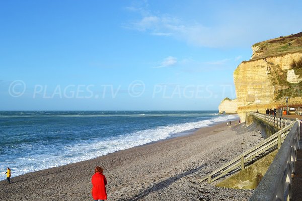 Beach and cliffs of Etretat