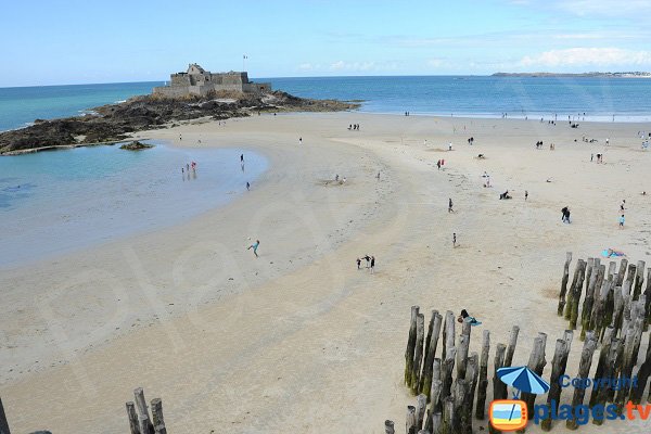 Photo de la plage de l'Eventail à Saint-Malo