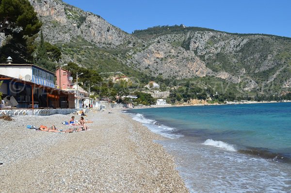 Restaurants on Eze beach in France