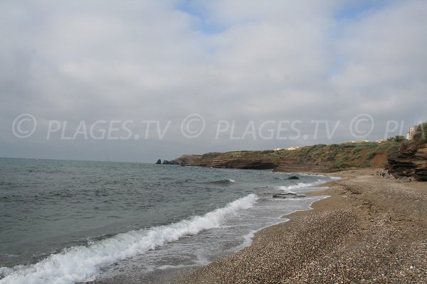 Partie droite de la plage de la Falaise du Cap d'Agde