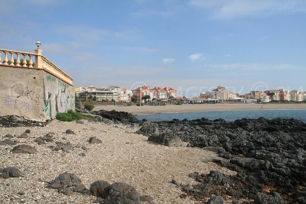 View on the Mole and Roquille beaches in Cape d'Agde