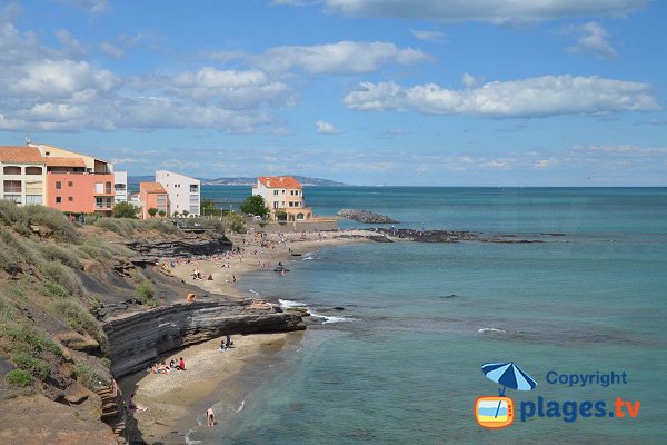 Falaises beach in Cape d'Agde in France