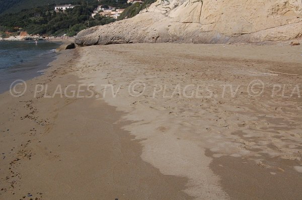 Sand beach of Farinole in gulf of St Florent in Corsica