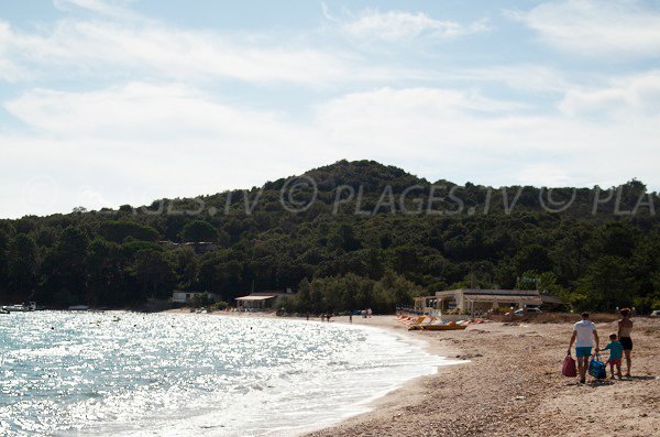 Paillote sur la plage de Favone