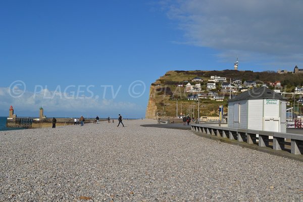 Stone beach in Fécamp in France