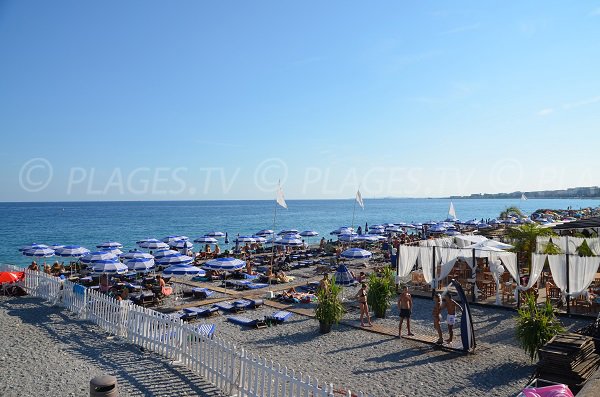 Privatstrand am Strand Florida in Nizza